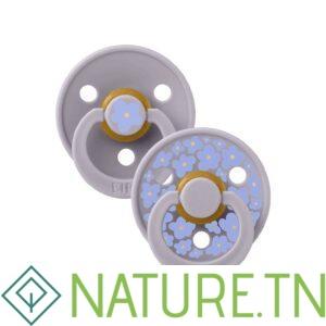 BIBS 02 SUCETTES NATURAL RUBBER JASMINE GREY MIX SIZE 1