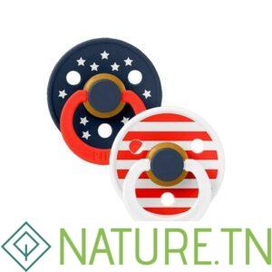 BIBS 02 SUCETTES PACIFIER STAR STRIPES SIZE 1