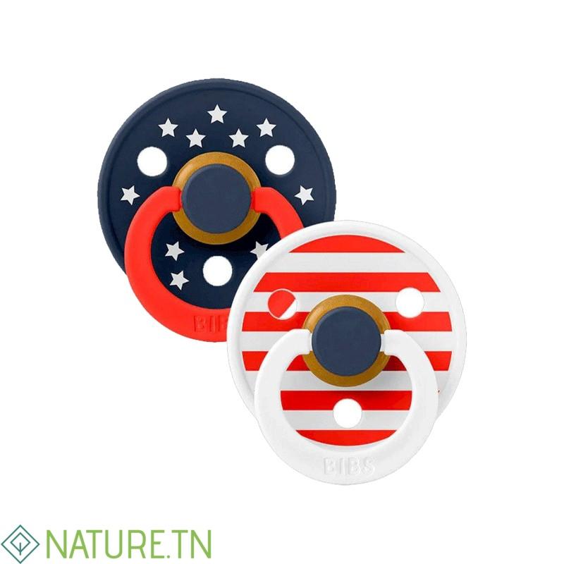 BIBS 02 SUCETTES PACIFIER STAR STRIPES SIZE 1 1