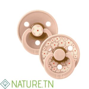 BIBS 2 SUCETTES COLOUR NATURAL RUBBER JASMINE BLUSH MIX SIZE 1