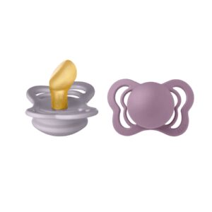 BIBS 2 SUCETTES COUTURE PACIFIER FOSSIL GREY MAUVE SIZE 1