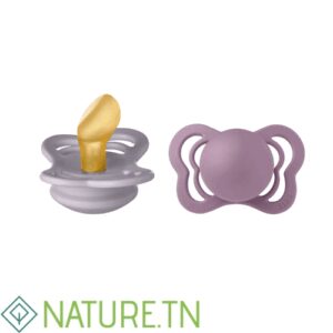 BIBS 2 SUCETTES COUTURE PACIFIER FOSSIL GREY MAUVE SIZE 1