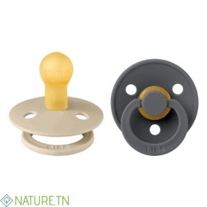 BIBS 2 SUCETTES PACIFIER VANILLA IRON SIZE 1