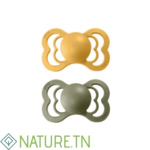 BIBS 2 SUCETTES SUPREME COLLECTION HONEY BEE OLIVE SIZE 1