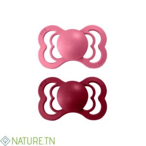 BIBS 2 SUCETTES SUPREME CORAL RUBY SIZE 1