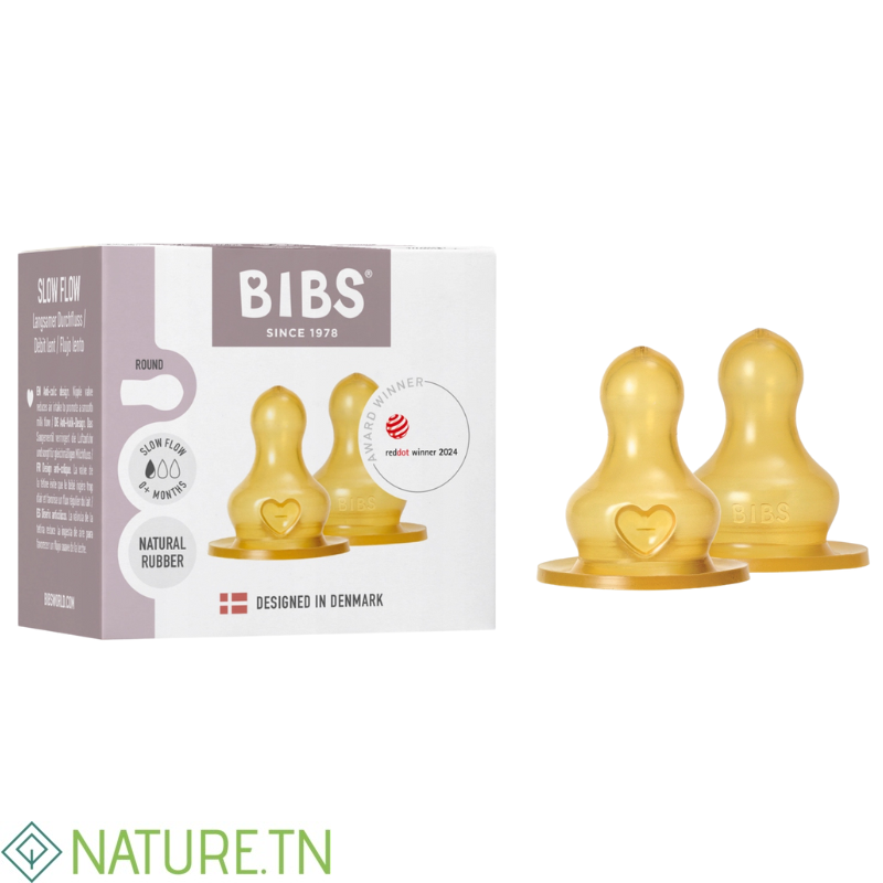 BIBS 2 TETINES RONDES LATEX BIBERON A DEBIT LENT 0M+ 1 BIBS 2 TETINES RONDES LATEX BIBERON A DEBIT LENT 0M+ 1