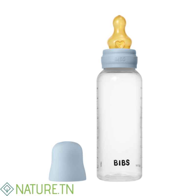 BIBS BIBERON BOTTLE LATEX MEDIUM FLOW BABY BLUE 270ML 3 BIBS BIBERON BOTTLE LATEX MEDIUM FLOW BABY BLUE 270ML