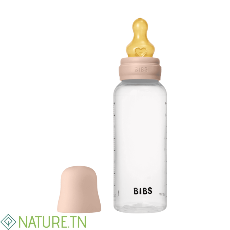 BIBS BIBERON BOTTLE LATEX MEDIUM FLOW BLUSH 270ML 2