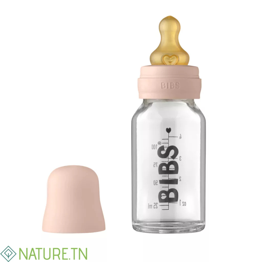 BIBS BIBERON EN VERRE BLUSH SET COMPLET 0M+ 110ML 2 BIBS BIBERON EN VERRE BLUSH SET COMPLET 0M+ 110ML 2