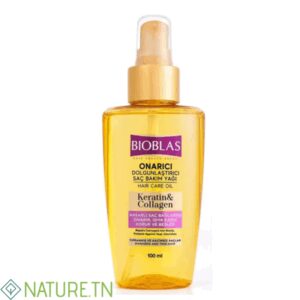 BIOBLAS HUILE DE SOIN CAPILLAIRE KERATIN ET COLLAGEN REPARATRICE 100 ML