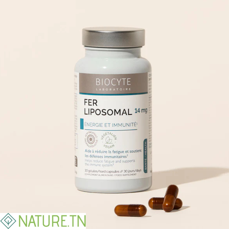 BIOCYTE FER LIPOSOMAL ÉNERGIE ET IMMUNITE 30 GELULES 1 BIOCYTE FER LIPOSOMAL ÉNERGIE ET IMMUNITE 30 GELULES 1