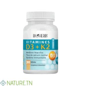 BIOHERBS VITAMINES D3+K2 30 GELULES