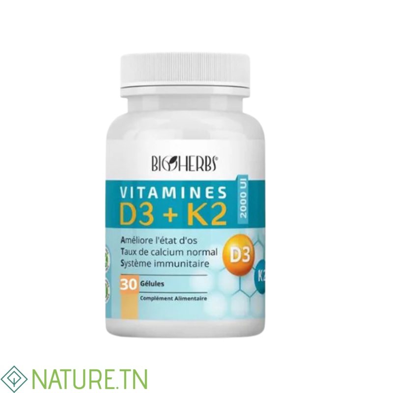 BIOHERBS VITAMINES D3+K2 30 GELULES 3 BIOHERBS VITAMINES D3+K2 30 GELULES