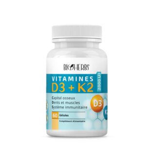 BIOHERBS VITAMINES D3+K2 60 GELULES