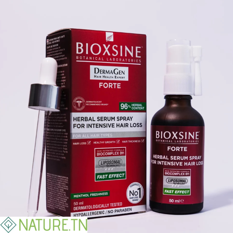 BIOXSINE FORTE SERUM SPRAY ANTI CHUTE INTENSE AUX HERBES 50ML 3 BIOXSINE FORTE SERUM SPRAY ANTI CHUTE INTENSE AUX HERBES 50ML