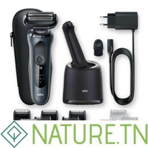 BRAUN RASOIR 6 60-N7650CC A TECHNOLOGIE WET & DRY AVEC CENTRE SMARTCARE ET 2 ACCESSOIRES