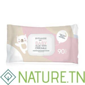 BYPHASSE BABY LINGETTES ALOE VERA EXTRAIT DE CAMOMILLE, 90 UNITÉS