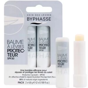 BYPHASSE BAUME LÈVRES HYDRATANT REPARE ET PROTEGE SPF 30 (2X4,8GR)