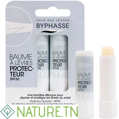 BYPHASSE BAUME LÈVRES HYDRATANT REPARE ET PROTEGE SPF 30 (2X4,8GR) 2