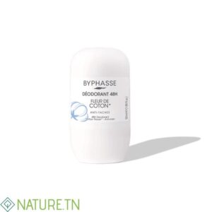 BYPHASSE DEODORANT ROLL ON ANTI TACHES FLEUR DE COTON 50ML