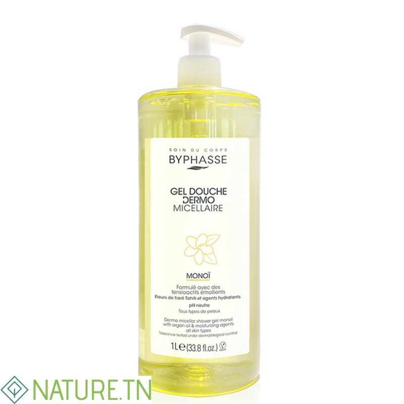 BYPHASSE GEL DOUCHE DERMO MICELLAIRE FLEUR DE TIARE 1L 2