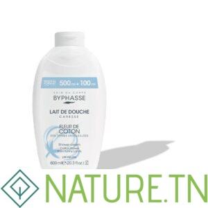 BYPHASSE LAIT DE DOUCHE CARESSE FLEUR DE COTON 600ML