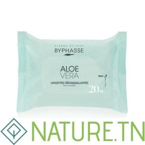 BYPHASSE LINGETTES DEMAQUILLANTES ALOE VERA 20 UNITES