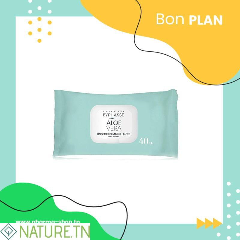BYPHASSE LINGETTES DEMAQUILLANTES ALOE VERA 40 UNITES 3 BYPHASSE LINGETTES DEMAQUILLANTES ALOE VERA 40 UNITES