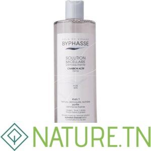 BYPHASSE SOLUTION MICELLAIRE DEMAQUILLANTE 4 EN 1 AU CHARBON ACTIF 500ML