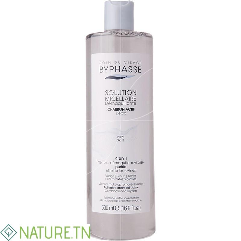 BYPHASSE SOLUTION MICELLAIRE DEMAQUILLANTE 4 EN 1 AU CHARBON ACTIF 500ML 3 BYPHASSE SOLUTION MICELLAIRE DEMAQUILLANTE 4 EN 1 AU CHARBON ACTIF 500ML