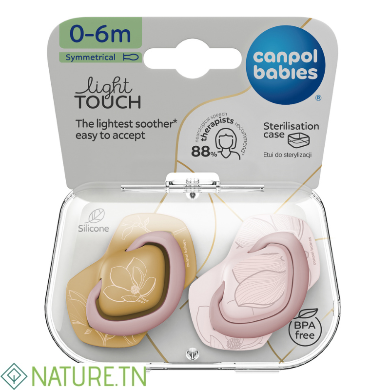 CANPOL BABIES 02 SUCETTE LIGHT TOUCH SYMETRIQUE GOLD PINK 0-6M/6-18M 2 CANPOL BABIES 02 SUCETTE LIGHT TOUCH SYMETRIQUE GOLD PINK 0-6M/6-18M 2