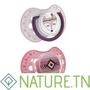 CANPOL BABIES 2 SUCETTES INDIAN SUMMER ROSE 0-3 MOIS