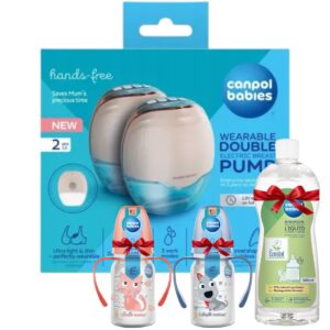 CANPOL BABIES 2 TIRE LAIT ELECTRIQUE SANS FIL MAIN LIBRE+2 BIBERONS (OFFERT)+LIQUIDE DE RINCAGE (OFFERT) 0428