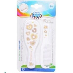 CANPOL BABIES BROSSE ET PEIGNE COLLECTION NOUVEAU NEE POIL NATUREL BLANC 7/406
