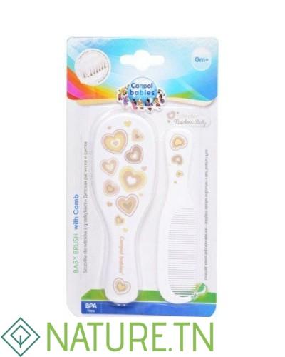 CANPOL BABIES BROSSE ET PEIGNE COLLECTION NOUVEAU NEE POIL NATUREL BLANC 7/406 3 CANPOL BABIES BROSSE ET PEIGNE COLLECTION NOUVEAU NEE POIL NATUREL BLANC 7/406
