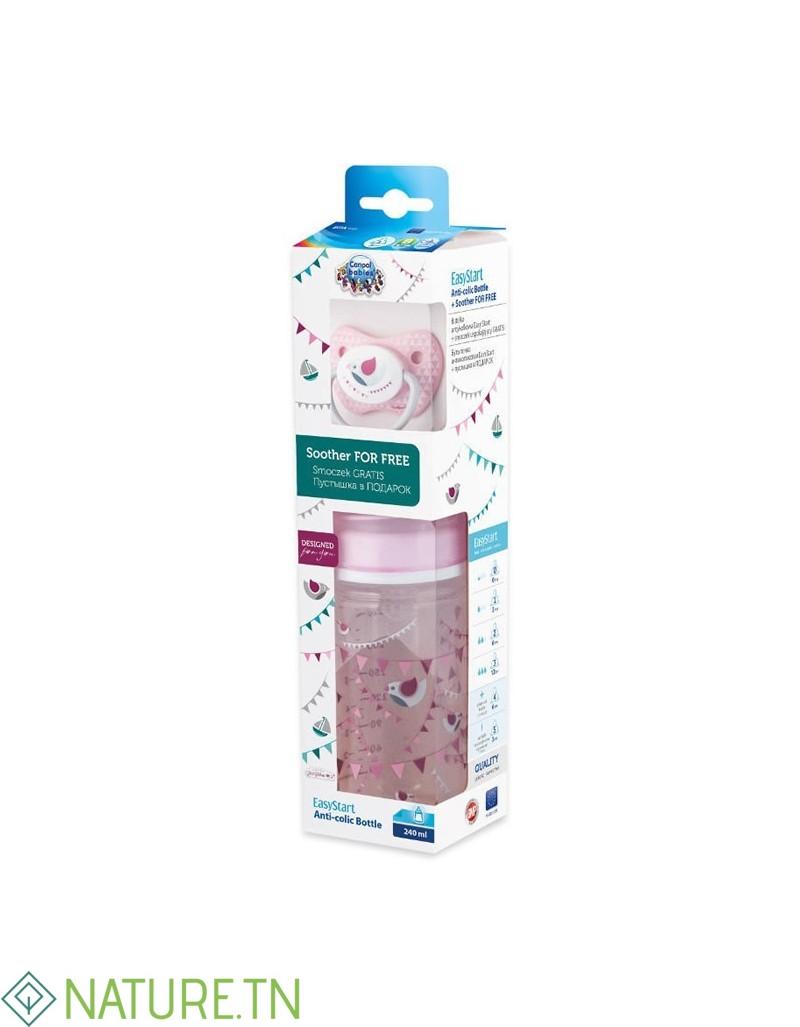 CANPOL BABIES SET CELEBRATE BIBERON PP COL LARGE 240ML+ SUCETTE ORTHODONTIQUE 2