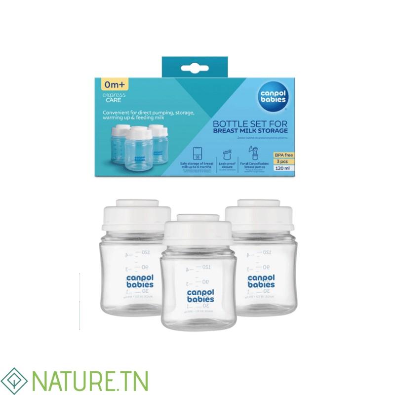 CANPOL BABIES SET DE 3 BOUTEILLES DE CONSERVATION DE LAIT MATERNEL 120ML 35/235 3 CANPOL BABIES SET DE 3 BOUTEILLES DE CONSERVATION DE LAIT MATERNEL 120ML 35/235