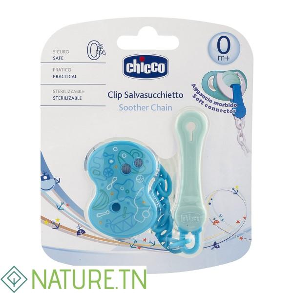 CHICCO ATTACHE SUCETTE CHAINE BLEU 3 CHICCO ATTACHE SUCETTE CHAINE BLEU