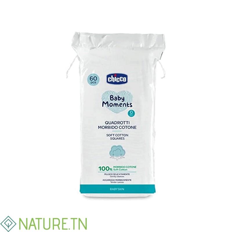 CHICCO BABY MOMENTS COTON CARRE OM+ BT/60 3 CHICCO BABY MOMENTS COTON CARRE OM+ BT/60