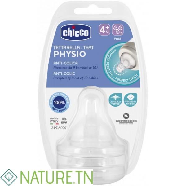 CHICCO LOT DE 2 TETINES SILICONE 4M+ 3 CHICCO LOT DE 2 TETINES SILICONE 4M+