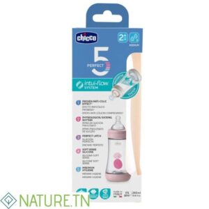 CHICCO PERFECT 5 BIBERON 2M+ 240ML ROSE