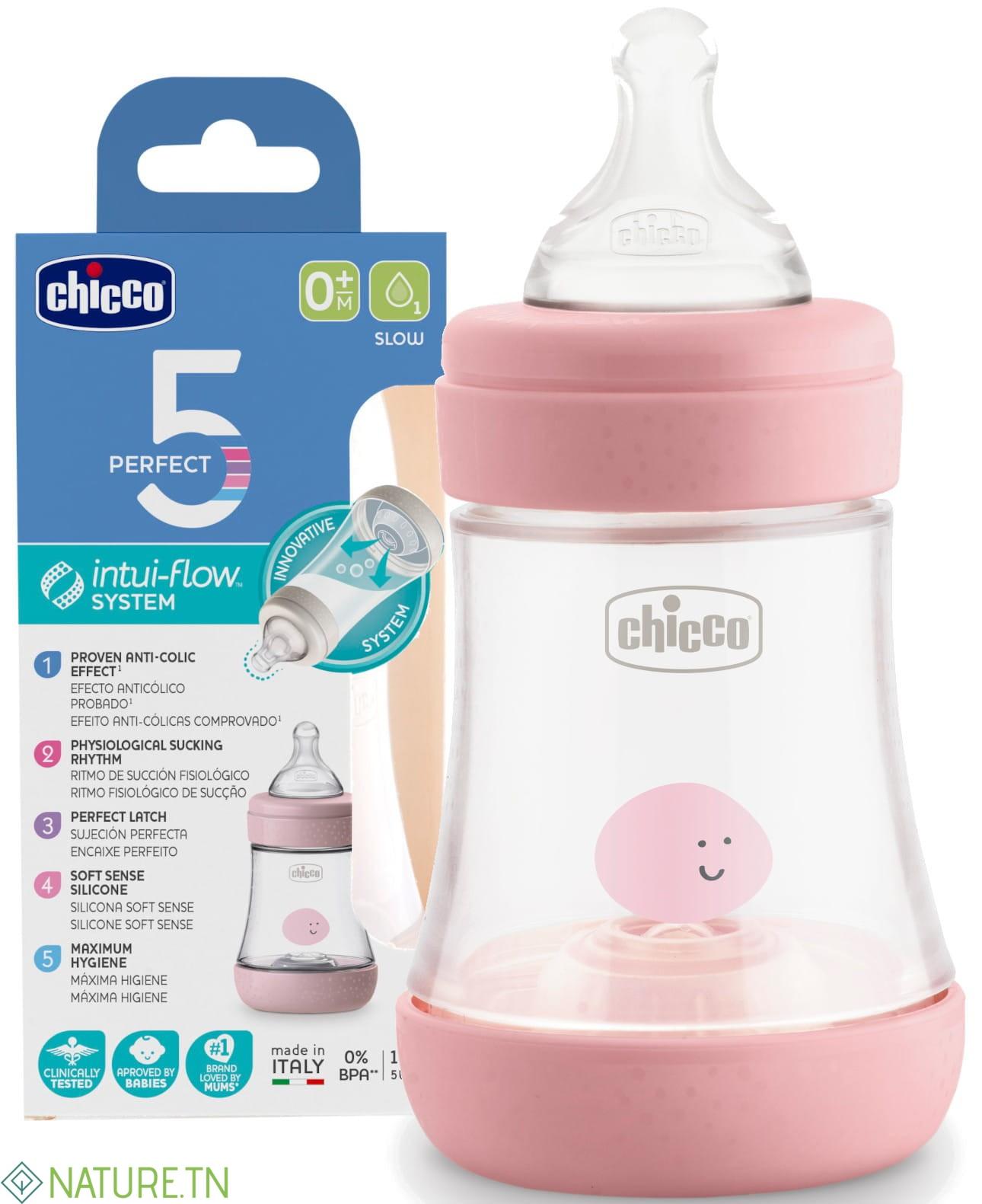 CHICCO PERFECT-5 SILICONE ROSE BOTTLE 150ML 3 CHICCO PERFECT-5 SILICONE ROSE BOTTLE 150ML
