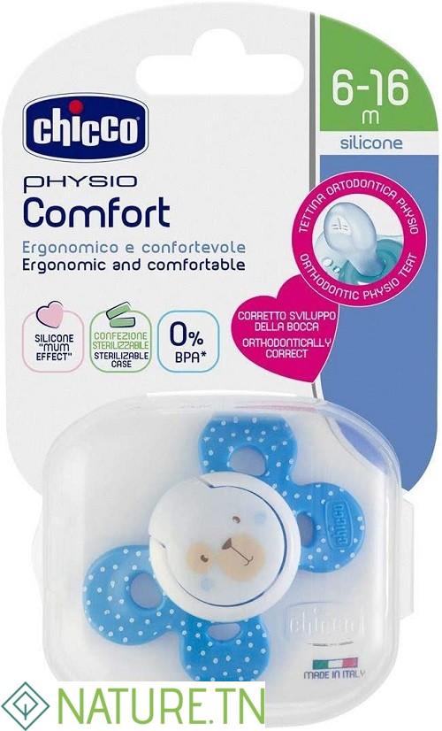 CHICCO SUCETTE PHYSIO COMFORT EN SILICONE 6-16 MOIS 3 CHICCO SUCETTE PHYSIO COMFORT EN SILICONE 6-16 MOIS