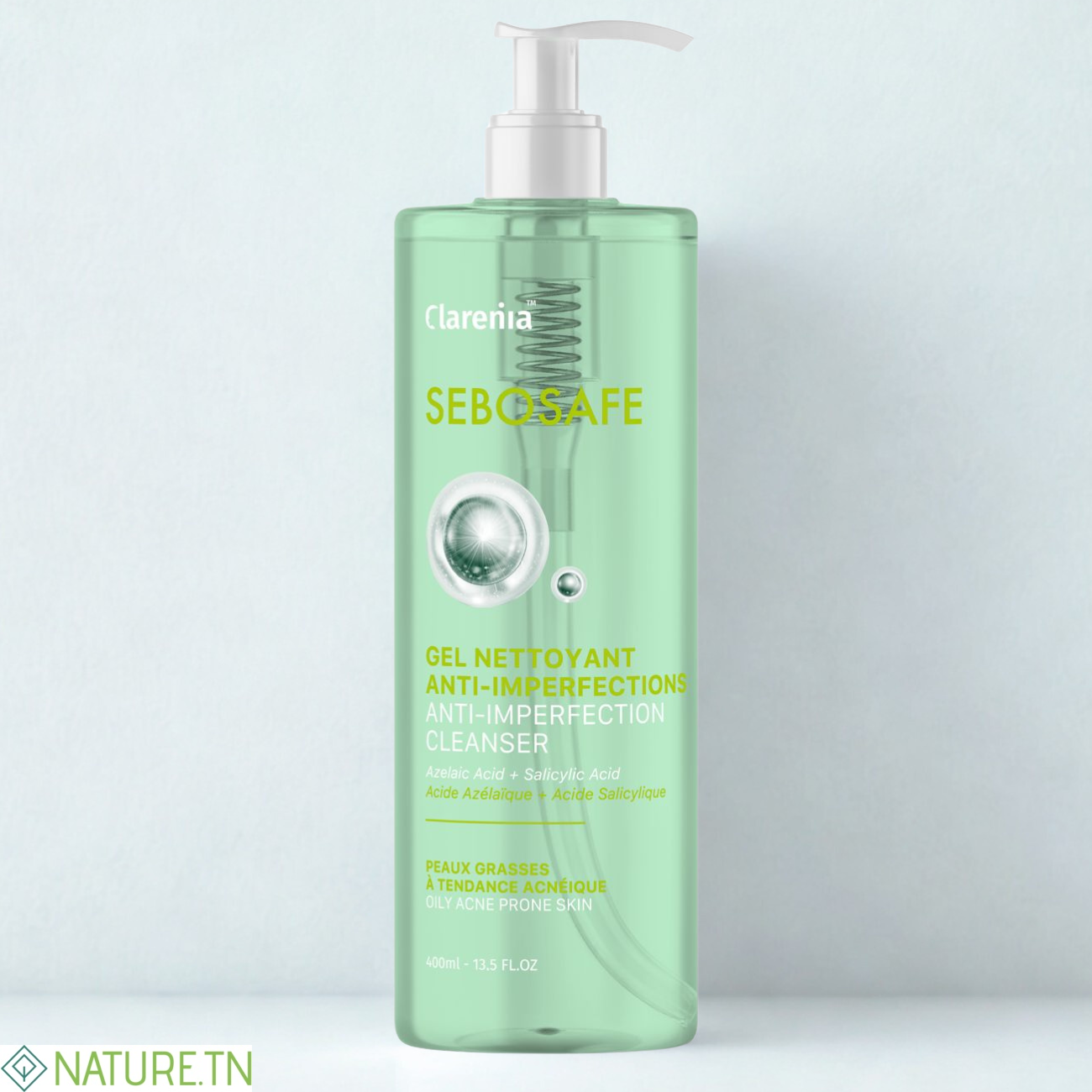 CLARENIA SEBOSAFE GEL NETTOYANT ANTI IMPERFECTIONS 400ML 1 CLARENIA SEBOSAFE GEL NETTOYANT ANTI IMPERFECTIONS 400ML 1