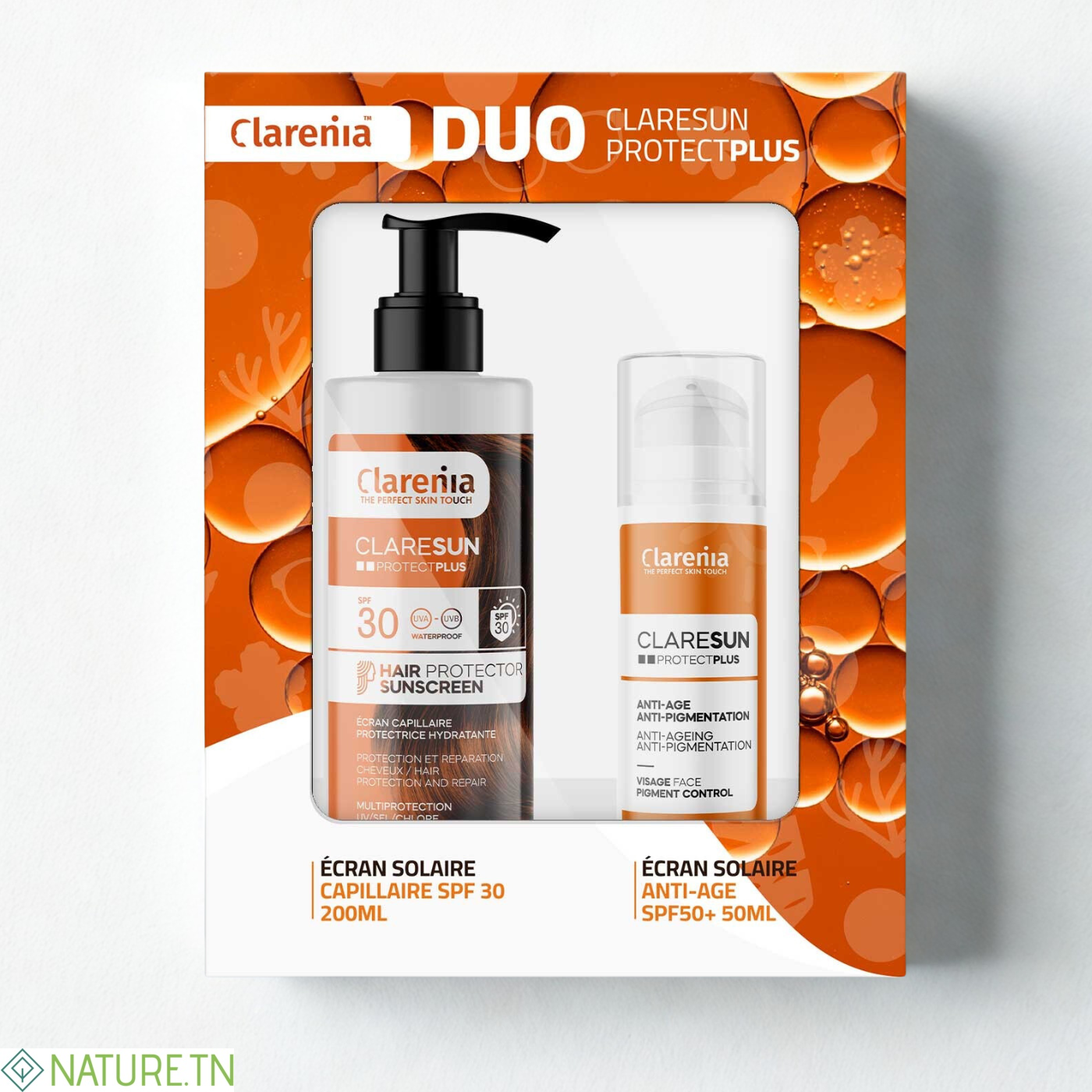 COFFRET SOLAIRE CLARENIA DUO ÉCRAN ANTIAGE SPF50+ ET ÉCRAN CAPILAIRE -40% 3 COFFRET SOLAIRE CLARENIA DUO ÉCRAN ANTIAGE SPF50+ ET ÉCRAN CAPILAIRE -40%