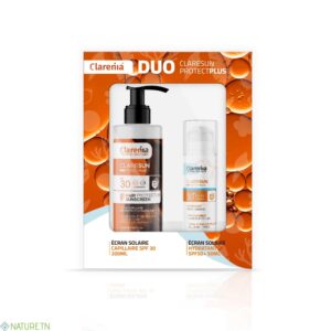 COFFRET SOLAIRE CLARENIA DUO ÉCRAN HYDRATANT INVISIBLE SPF50+ ET ÉCRAN CAPILAIRE -40%