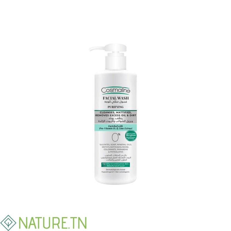 COSMALINE GEL NETTOYANT VISAGE PURIFIANT POUR PEAUX GRASSES ET MIXTES 250ML 2 COSMALINE GEL NETTOYANT VISAGE PURIFIANT POUR PEAUX GRASSES ET MIXTES 250ML 2