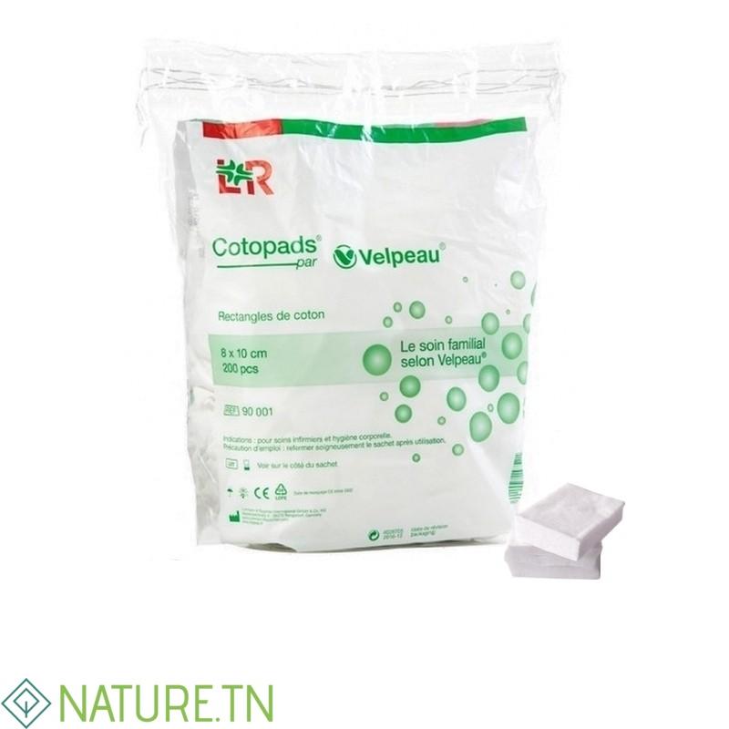COTOPADS RECTANGLE COTON 8CM*10CM 200 PIECES 3 COTOPADS RECTANGLE COTON 8CM*10CM 200 PIECES