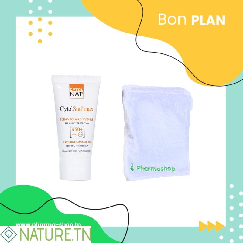 CYTOLNAT CYTOLSUN MAX ECRAN INVISIBLE SPF50+ 50ML+SERVIETTE PHARMASHOP (OFFERTE) 1 CYTOLNAT CYTOLSUN MAX ECRAN INVISIBLE SPF50+ 50ML+SERVIETTE PHARMASHOP (OFFERTE) 1