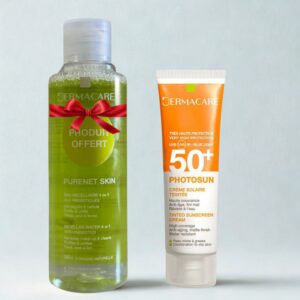 DERMACARE PHOTOSUN 02 CREME SOLAIRE TEINTE PEAUX MIXTES A GRASSES SPF 50+ 50ML+EAU MICELLAIRE 170ML (OFFERT)